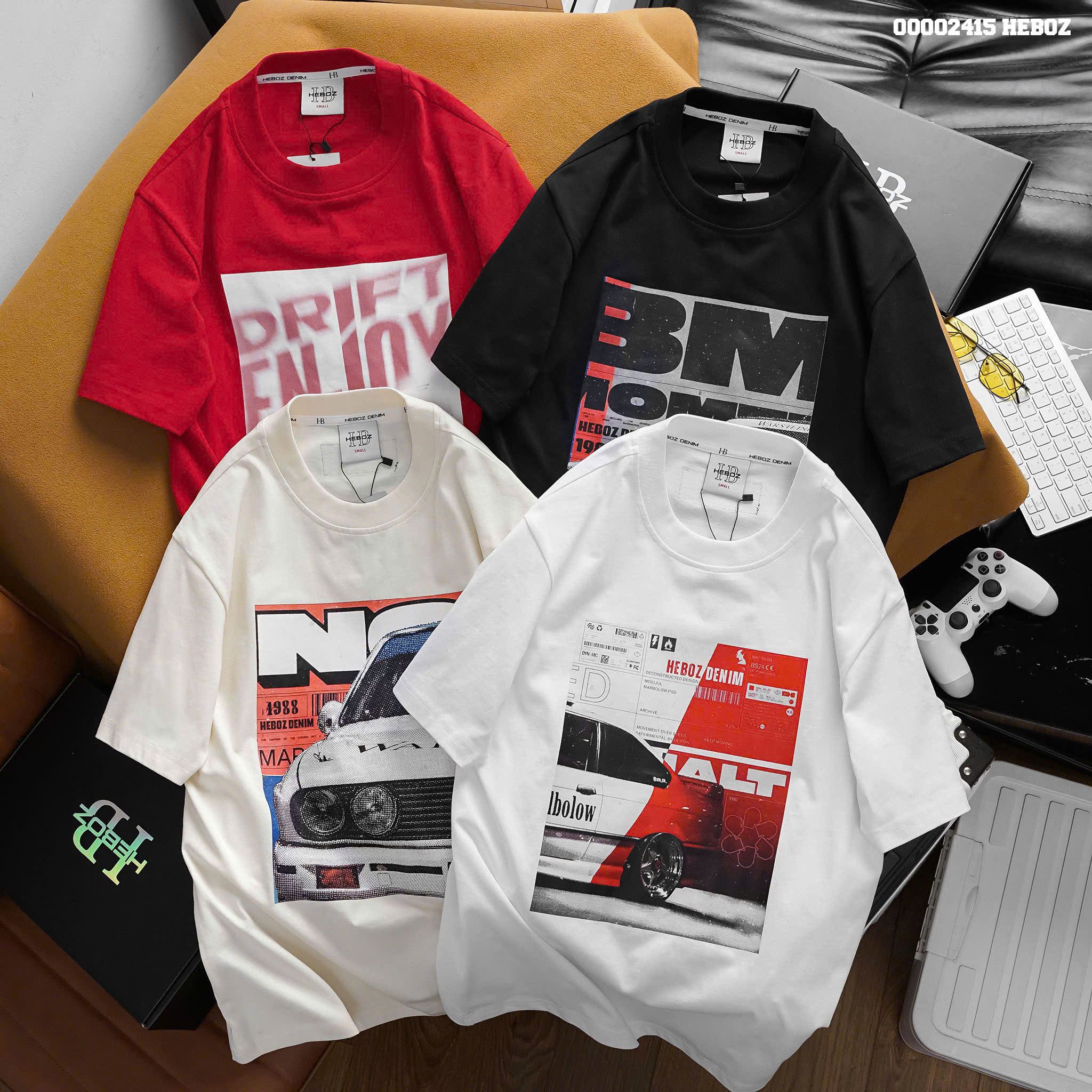 Heboz print car Tee-shirts - Slim fit