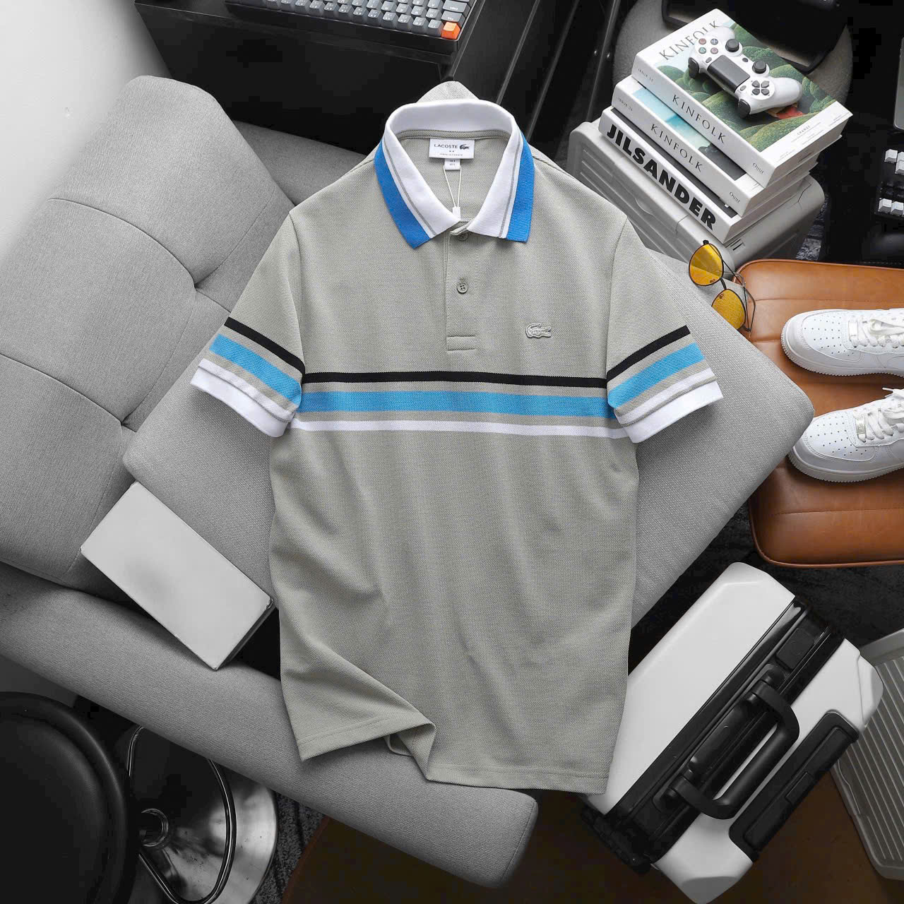 Polo L.C phối kẻ  - slim fit