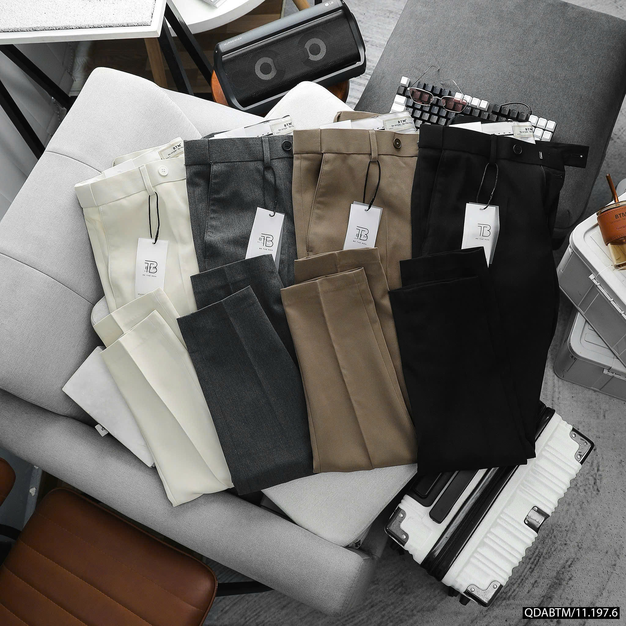 Quần âu BTM phối chun ẩn trong lưng quần - slim fit