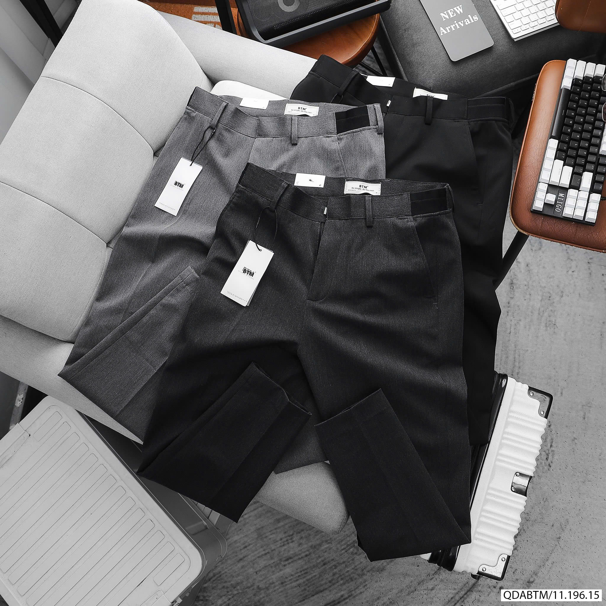 Quần âu BTM vải tuytsi mềm mịn, phối chun ẩn lưng quần