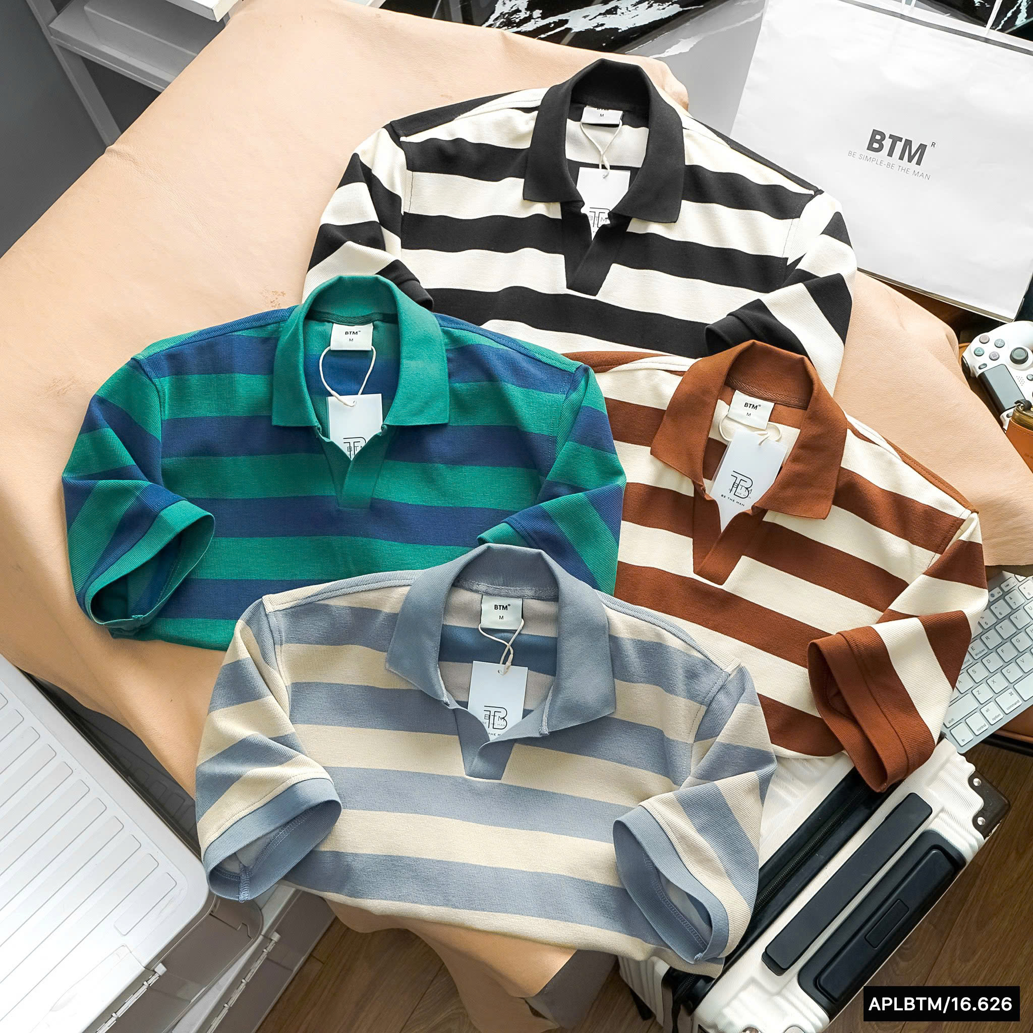 Polo BTM cổ V chất vải interlock mềm mịn - Regular