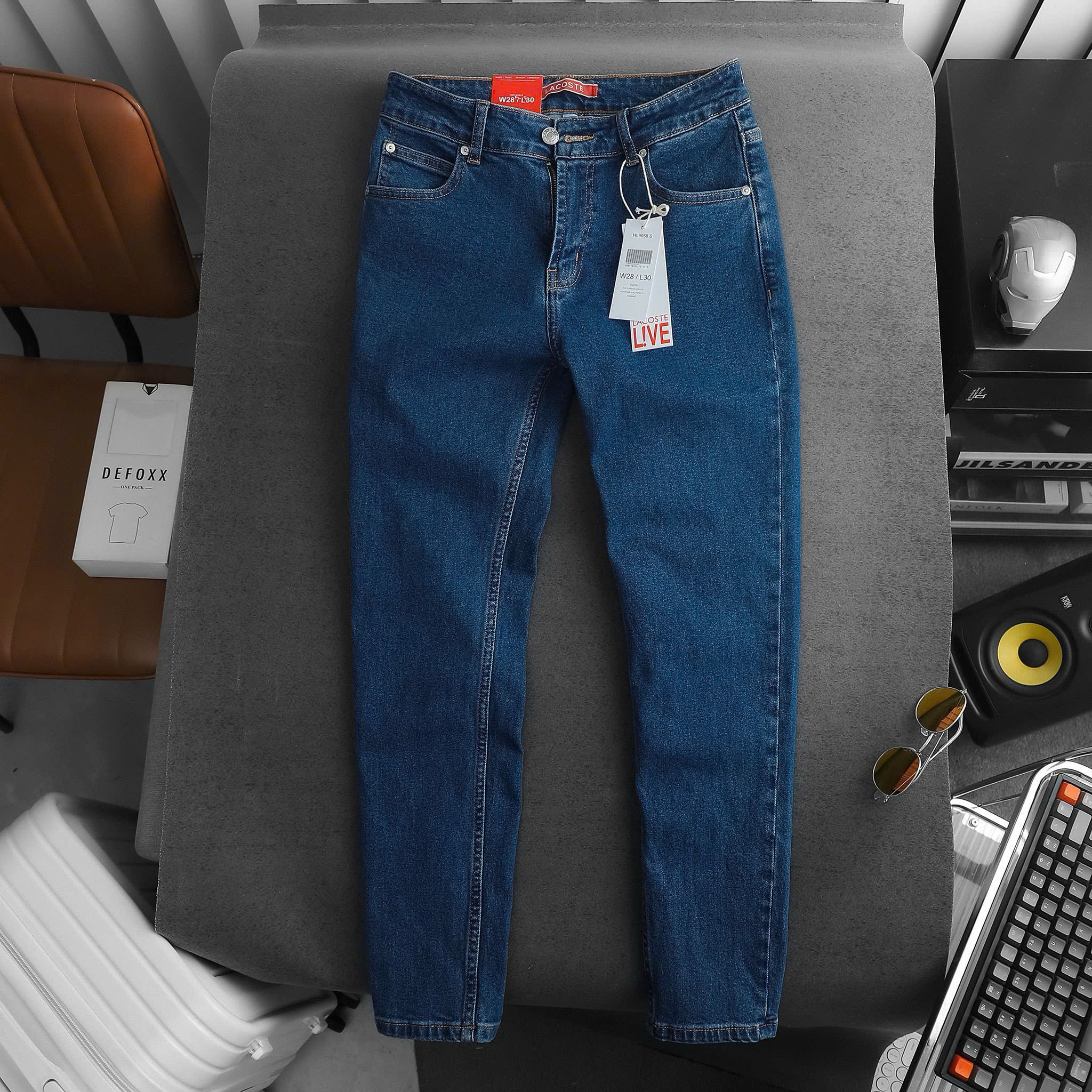 L.C Jeans- Xanh đậm trơn 240438 - Slim fit