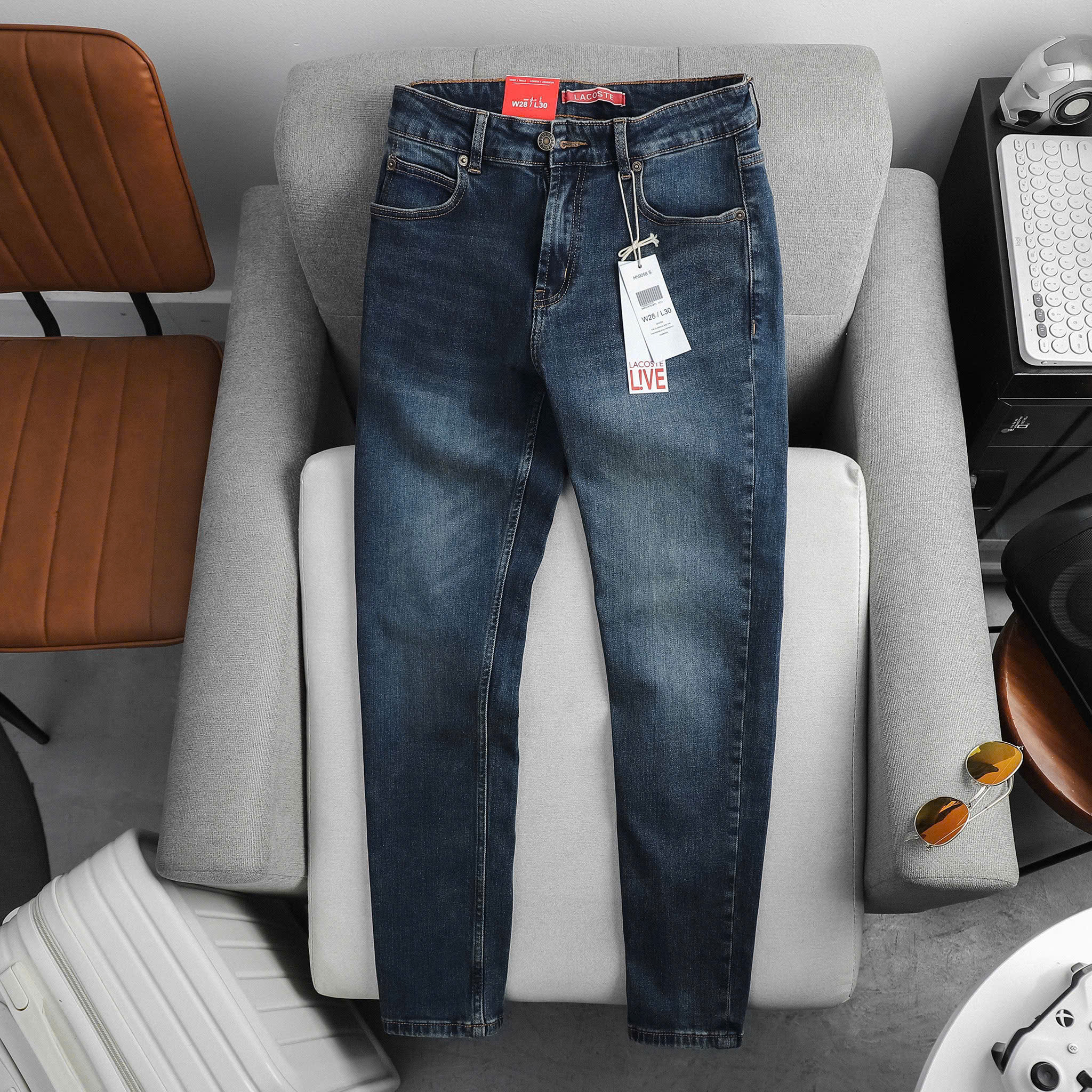 L.C Jeans - Xanh đậm dơ wash 240851 - Slim fit